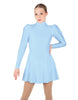 Solid Lycra LS Puff Sleeve TNeck Keyhole Back Dress