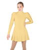Solid Lycra LS Puff Sleeve TNeck Keyhole Back Dress