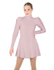 Solid Lycra LS Puff Sleeve TNeck Keyhole Back Dress