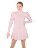 Solid Lycra LS Puff Sleeve TNeck Keyhole Back Dress
