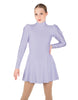 Solid Lycra LS Puff Sleeve TNeck Keyhole Back Dress