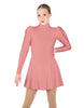 Solid Lycra LS Puff Sleeve TNeck Keyhole Back Dress