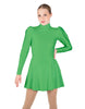 Solid Lycra LS Puff Sleeve TNeck Keyhole Back Dress
