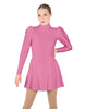 Solid Lycra LS Puff Sleeve TNeck Keyhole Back Dress