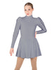 Solid Lycra LS Puff Sleeve TNeck Keyhole Back Dress