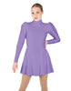 Solid Lycra LS Puff Sleeve TNeck Keyhole Back Dress