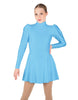 Solid Lycra LS Puff Sleeve TNeck Keyhole Back Dress