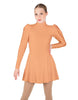 Solid Lycra LS Puff Sleeve TNeck Keyhole Back Dress