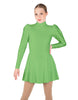 Solid Lycra LS Puff Sleeve TNeck Keyhole Back Dress