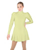 Solid Lycra LS Puff Sleeve TNeck Keyhole Back Dress