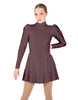 Solid Lycra LS Puff Sleeve TNeck Keyhole Back Dress