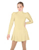 Solid Lycra LS Puff Sleeve TNeck Keyhole Back Dress