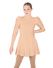 Solid Lycra LS Puff Sleeve TNeck Keyhole Back Dress