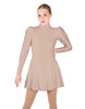 Solid Lycra LS Puff Sleeve TNeck Keyhole Back Dress