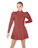 Solid Lycra LS Puff Sleeve TNeck Keyhole Back Dress