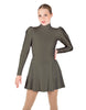 Solid Lycra LS Puff Sleeve TNeck Keyhole Back Dress