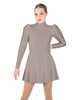 Solid Lycra LS Puff Sleeve TNeck Keyhole Back Dress