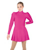 Solid Lycra LS Puff Sleeve TNeck Keyhole Back Dress