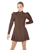 Solid Lycra LS Puff Sleeve TNeck Keyhole Back Dress