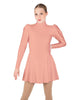 Solid Lycra LS Puff Sleeve TNeck Keyhole Back Dress