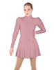 Solid Lycra LS Puff Sleeve TNeck Keyhole Back Dress