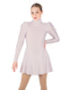 Solid Lycra LS Puff Sleeve TNeck Keyhole Back Dress