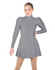 Solid Lycra LS Puff Sleeve TNeck Keyhole Back Dress