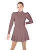 Solid Lycra LS Puff Sleeve TNeck Keyhole Back Dress