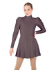 Solid Lycra LS Puff Sleeve TNeck Keyhole Back Dress