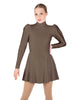 Solid Lycra LS Puff Sleeve TNeck Keyhole Back Dress