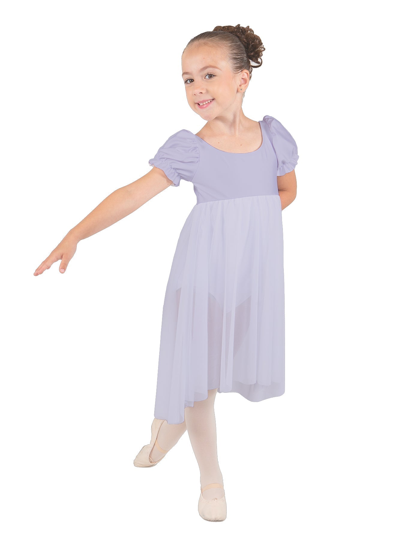 Wendy Puff Sleeve Dress with Chiffon