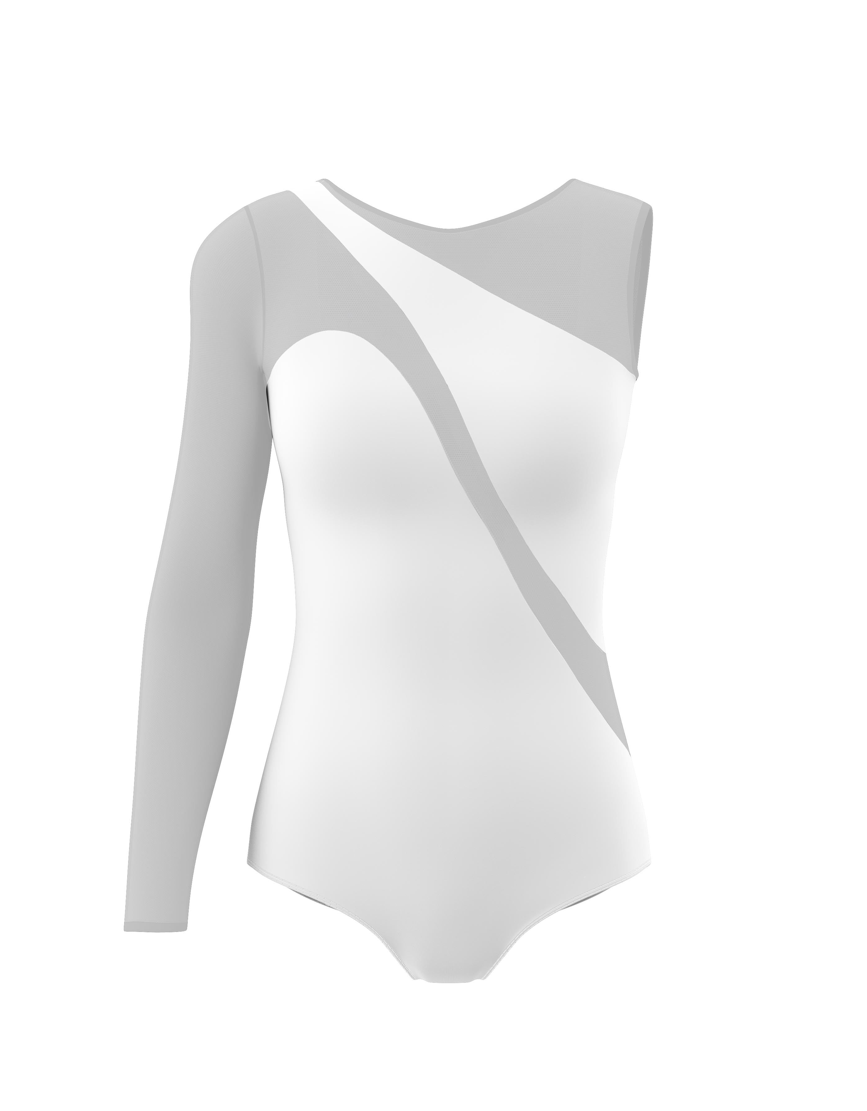 Spectral Leotard with White Mesh