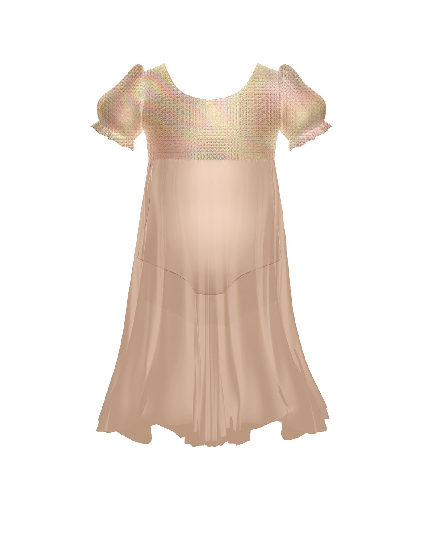 Wendy Puff Sleeve Dress with Chiffon