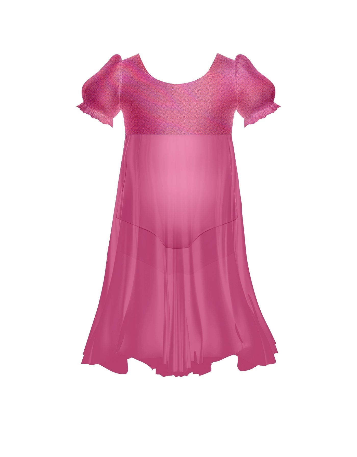 Wendy Puff Sleeve Dress with Chiffon