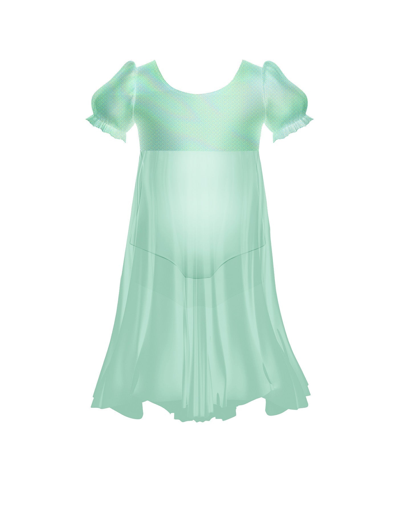 Wendy Puff Sleeve Dress with Chiffon