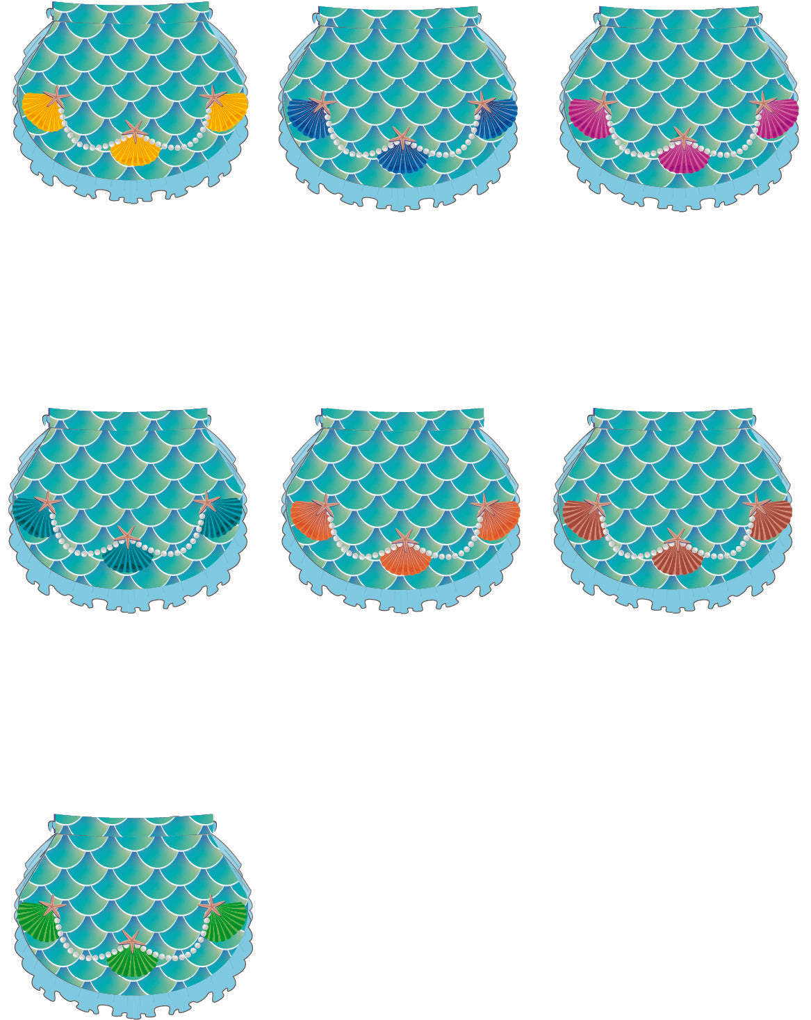 Custom Under The Sea Turquoise Pettibustle with Top Skirt