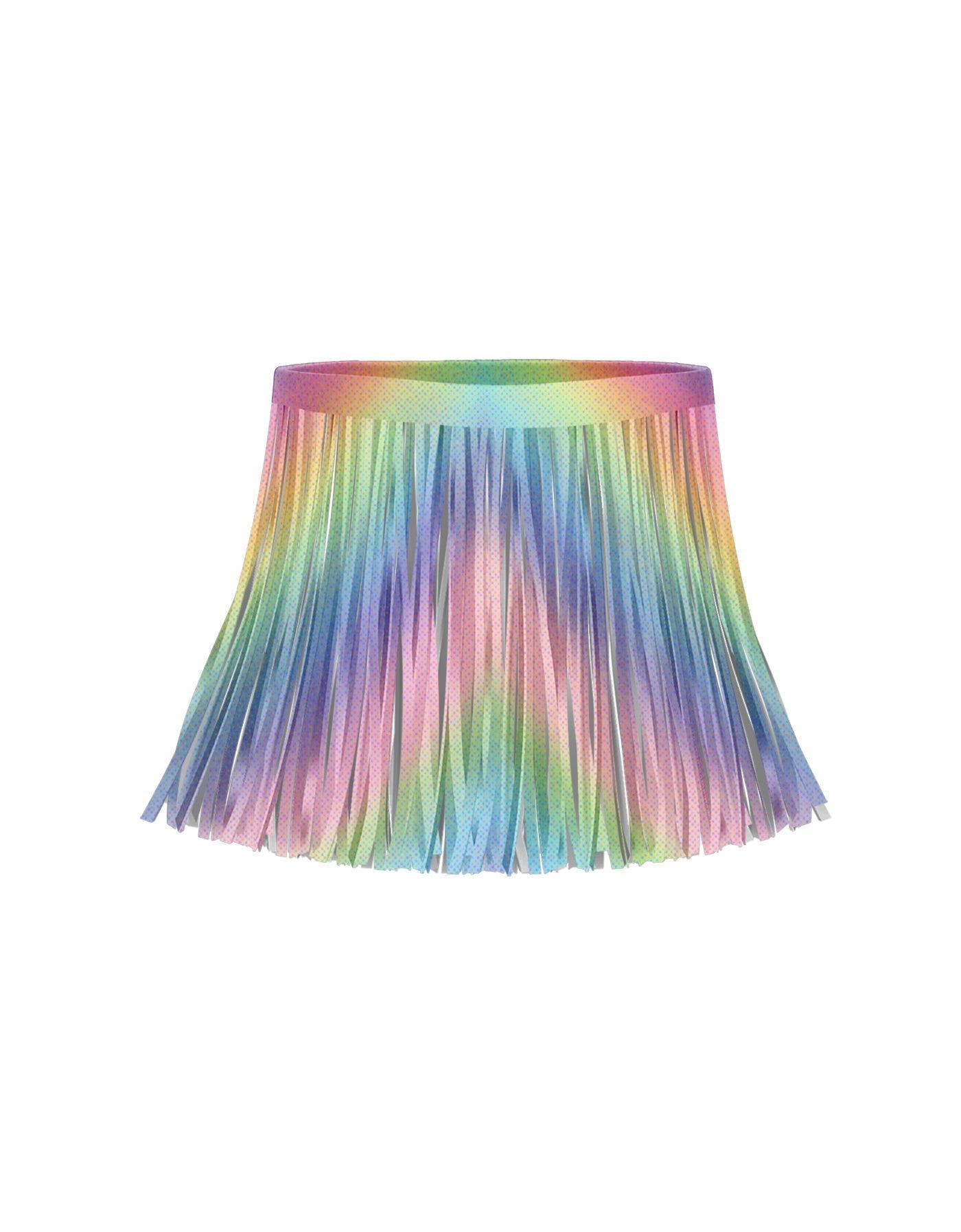 Rainbow Pastel Hologram Fringe Skirt