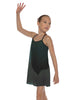 Solid Short Polychiffon Dress with Black Lycra Body