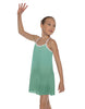 Solid Short Polychiffon Dress with White Lycra Body