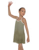 Solid Short Polychiffon Dress with White Lycra Body