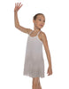 Solid Short Polychiffon Dress with White Lycra Body