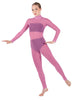 Solid Lycra LS Tneck Open Back Unitard with Bandeau and Panty