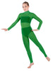 Solid Lycra LS Tneck Open Back Unitard with Bandeau and Panty