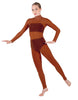 Solid Lycra LS Tneck Open Back Unitard with Bandeau and Panty