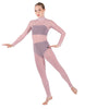 Solid Lycra LS Tneck Open Back Unitard with Bandeau and Panty