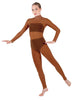 Solid Lycra LS Tneck Open Back Unitard with Bandeau and Panty