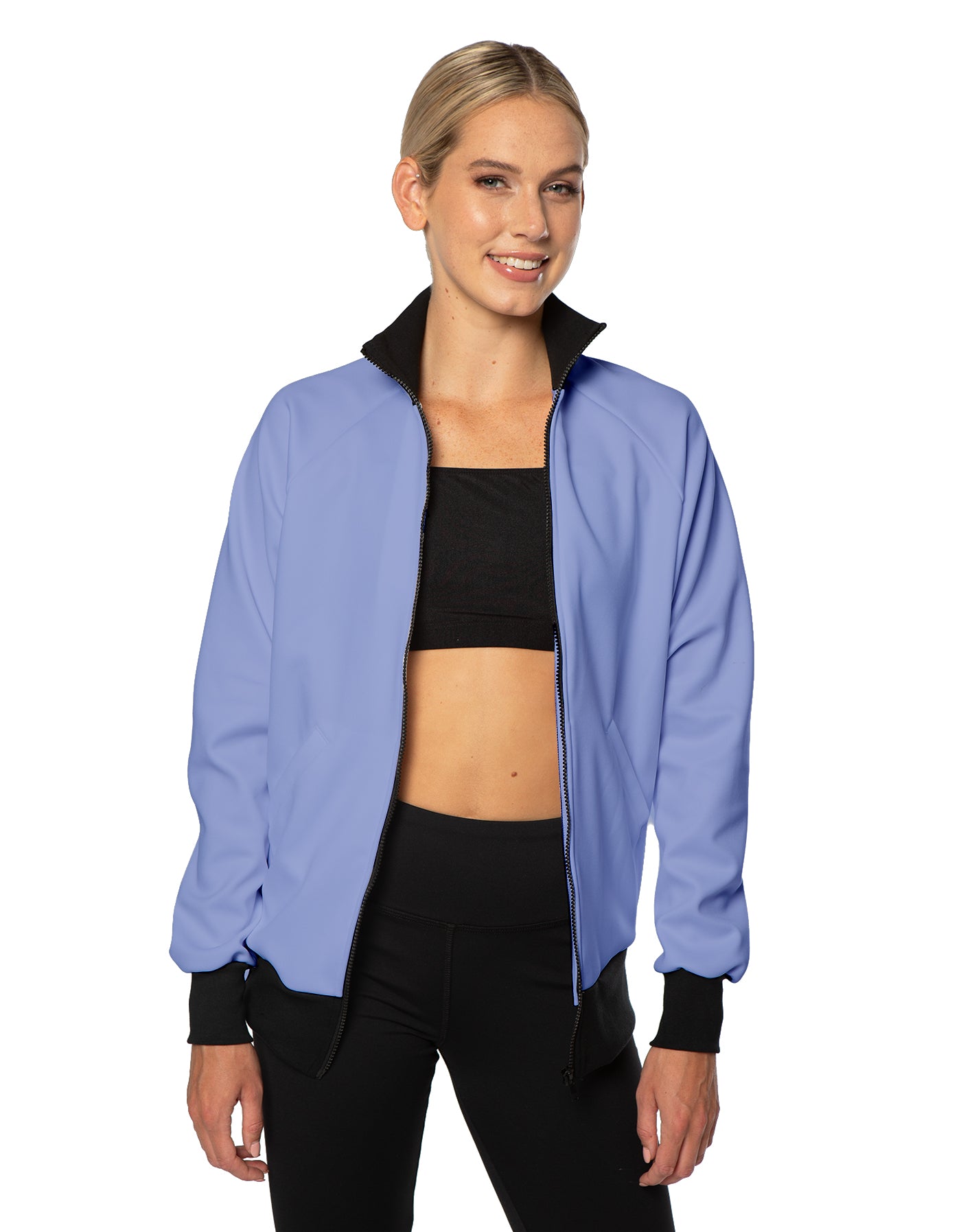 Solid Pique High Collar Jockey Jacket No Pocket