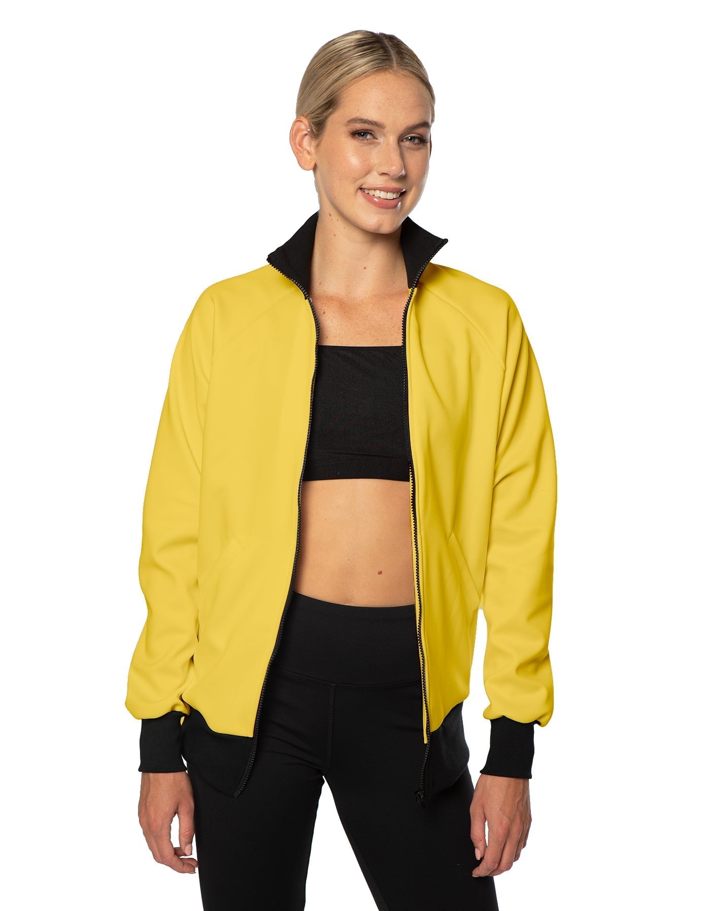 Solid Pique High Collar Jockey Jacket No Pocket