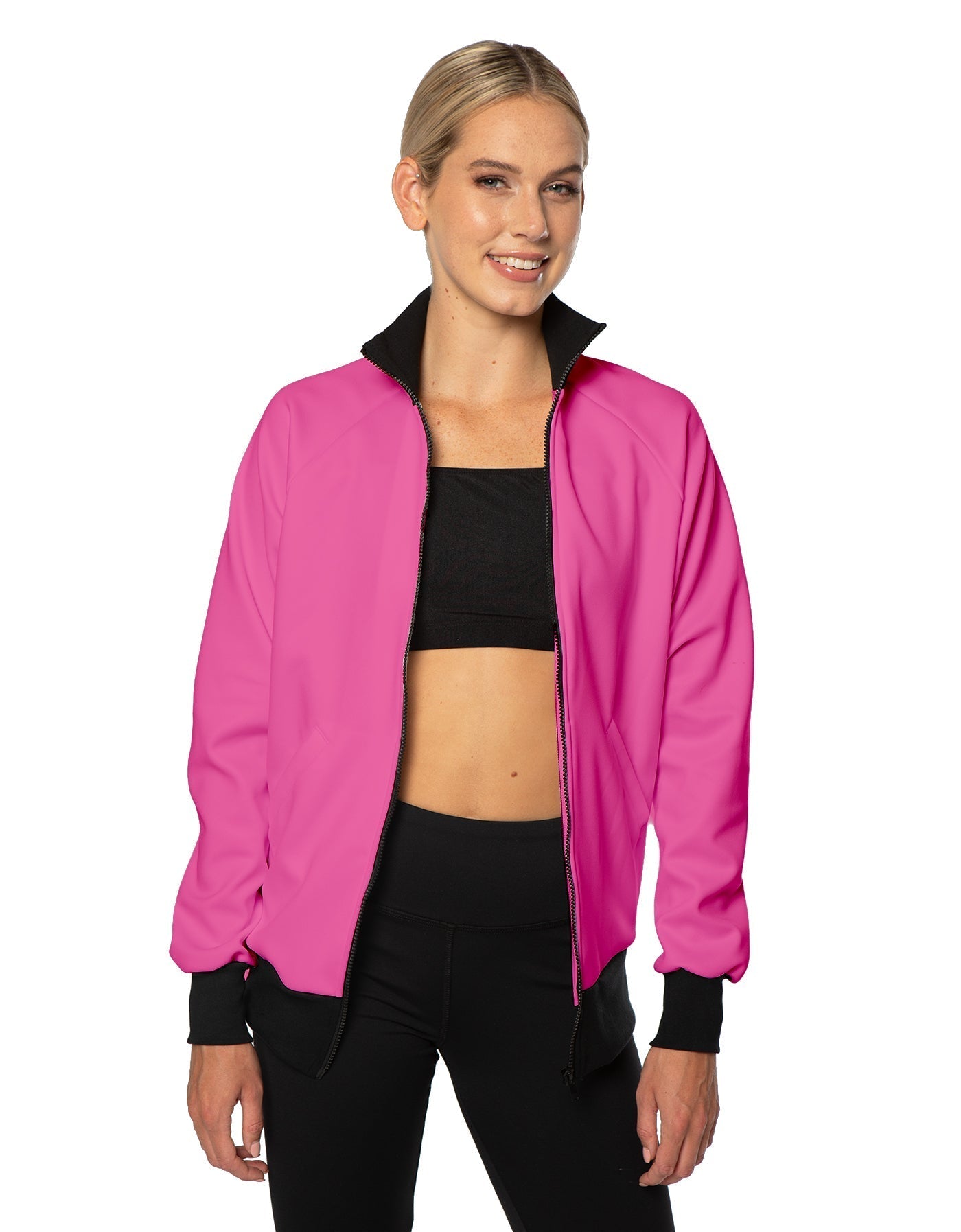 Solid Pique High Collar Jockey Jacket No Pocket