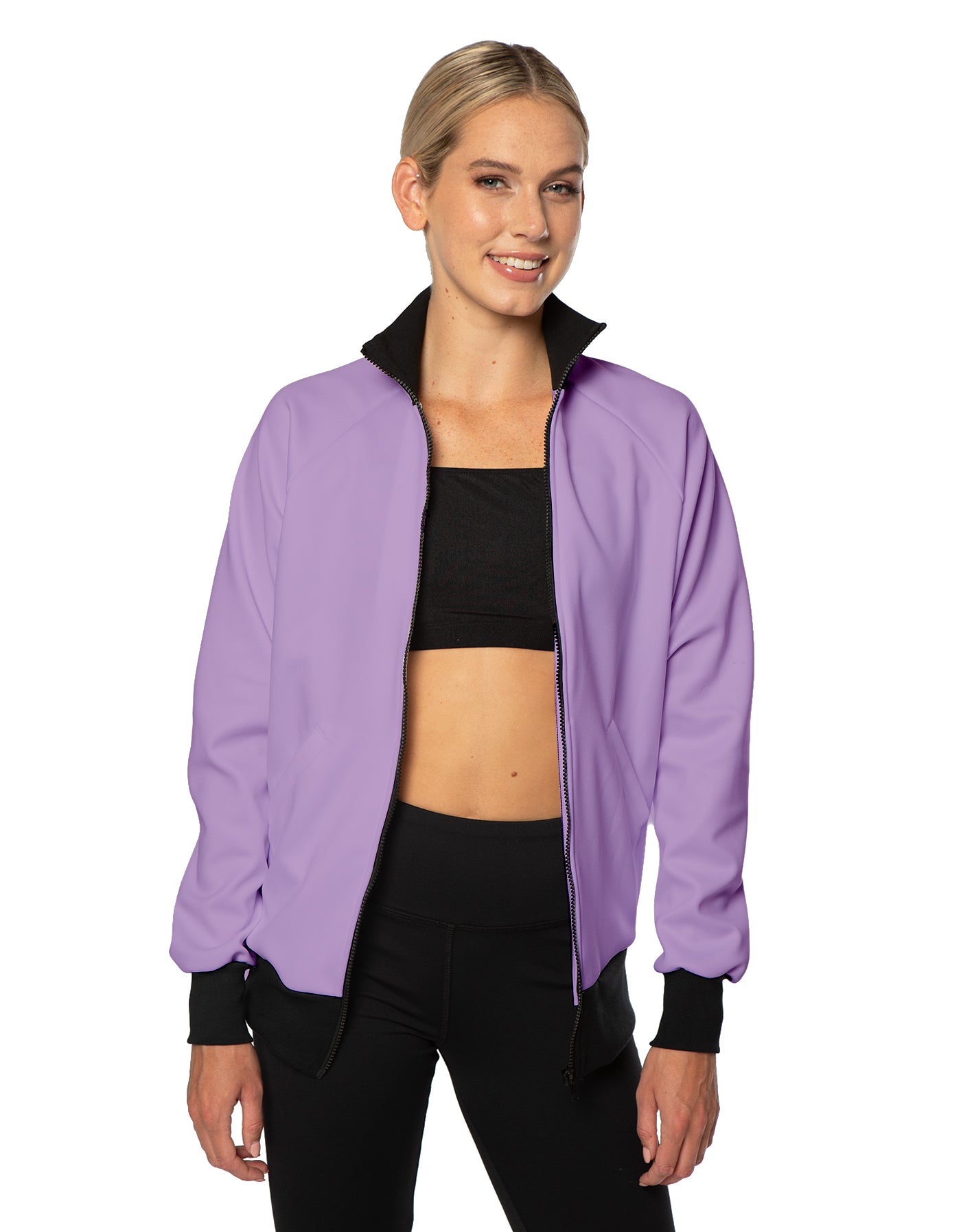 Solid Pique High Collar Jockey Jacket No Pocket